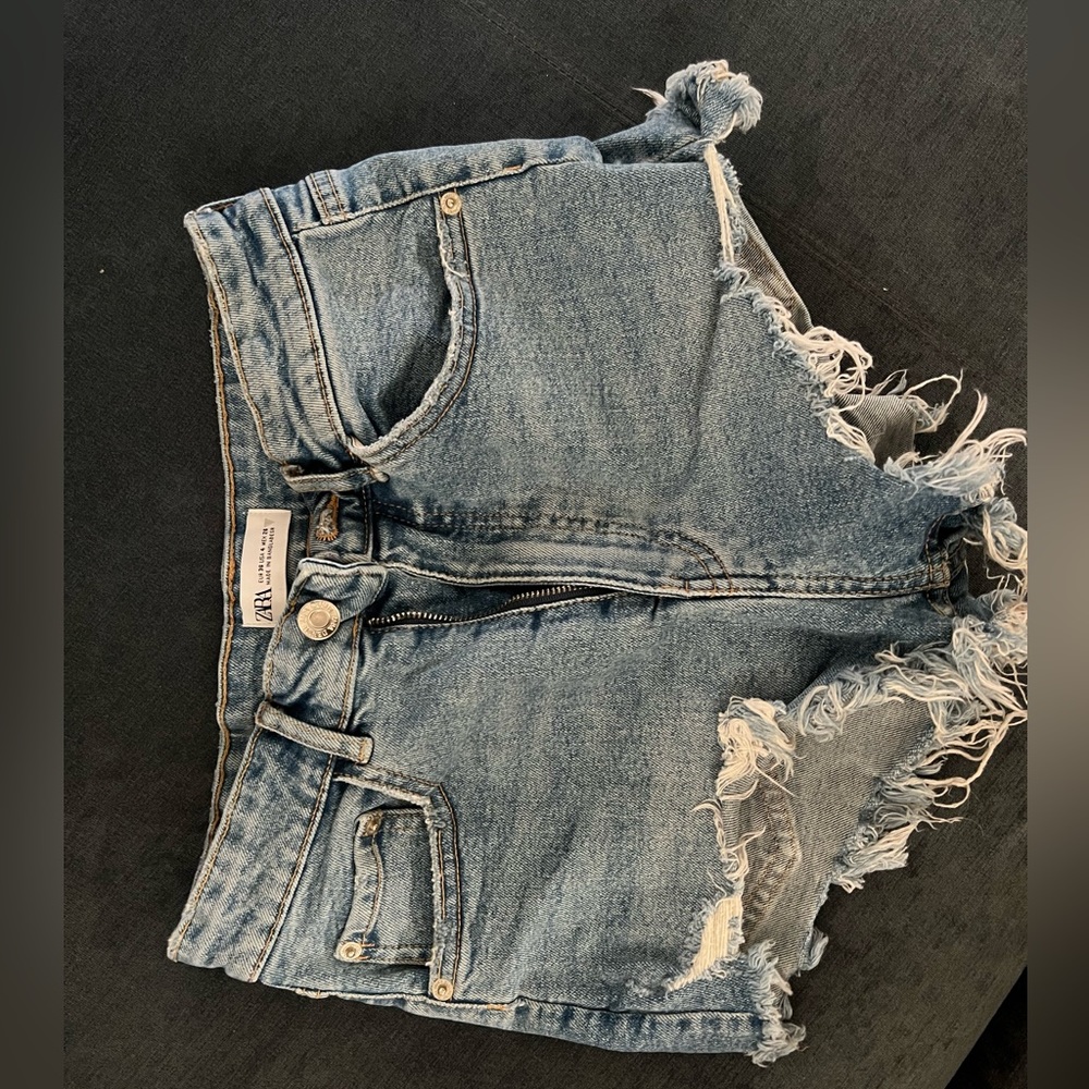 Zara high waist jean shorts